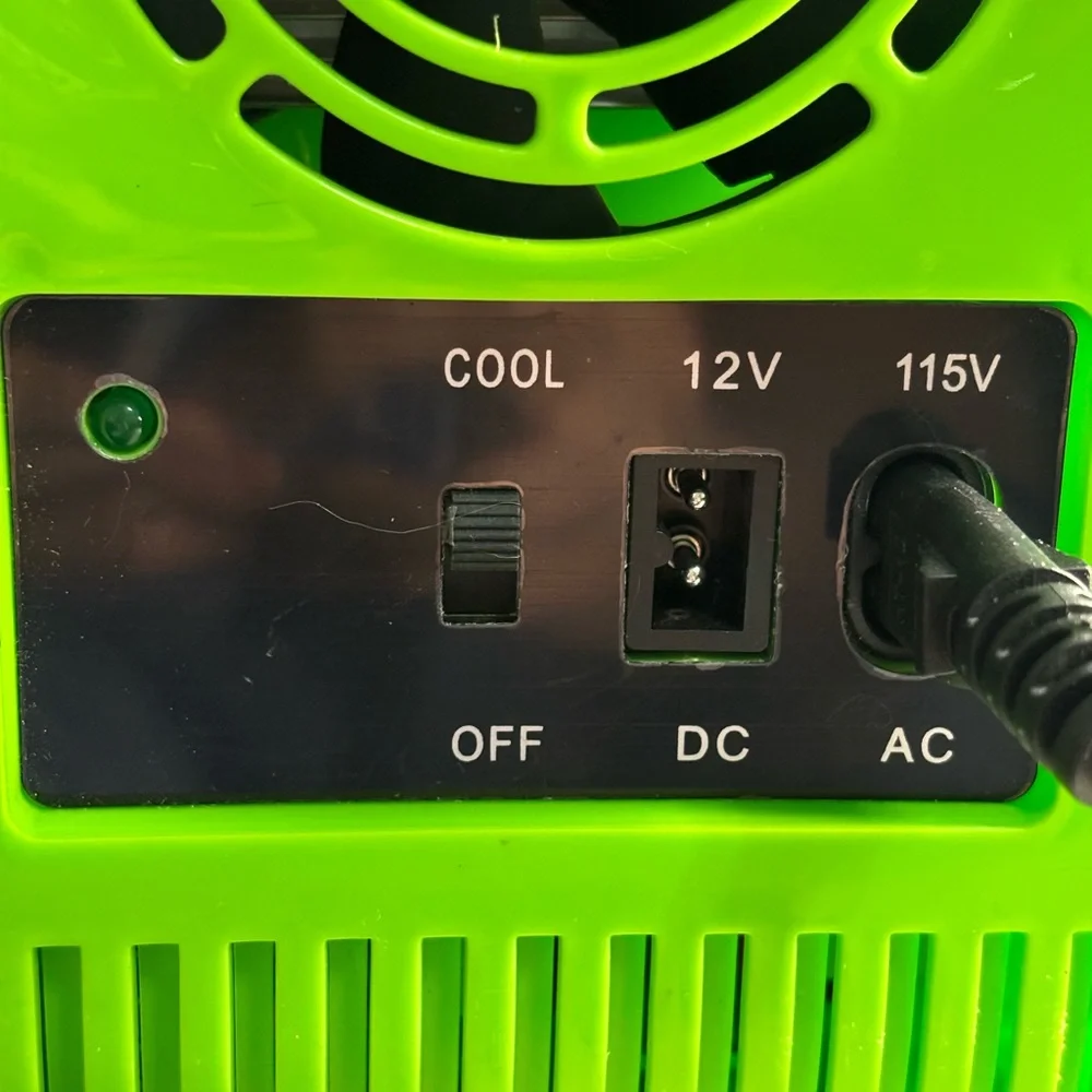 Mountain Dew 6 Can Mini Fridge Beverage Center Lime Green Logo. Works 9.5”x 7” - Picture 9 of 12